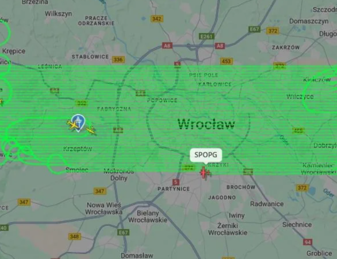 Samolot nad Wrocławiem